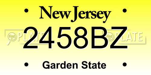 2458BZ New Jersey License Plate