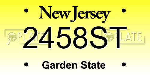 2458ST New Jersey License Plate
