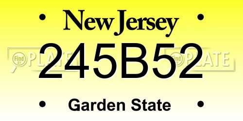 245B52 New Jersey License Plate