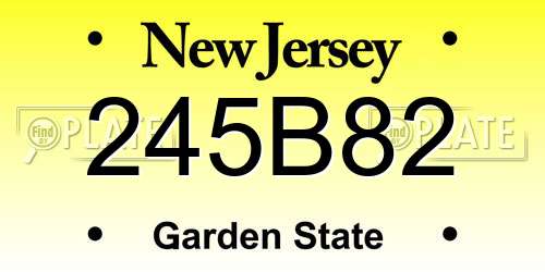 245B82 New Jersey License Plate
