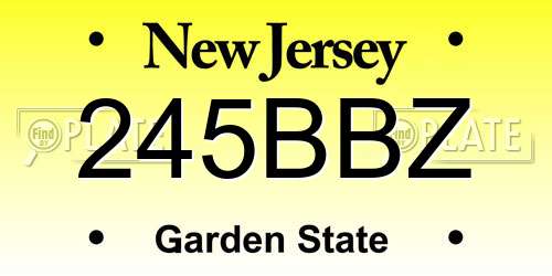 245BBZ New Jersey License Plate