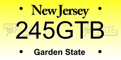 245GTB New Jersey License Plate