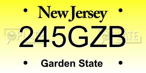 245GZB New Jersey License Plate