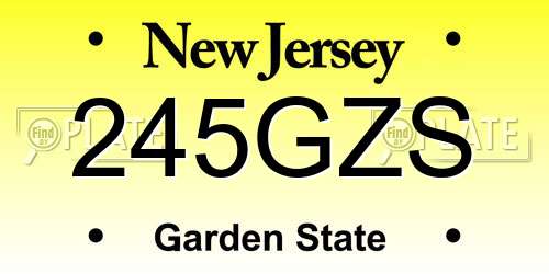 245GZS New Jersey License Plate