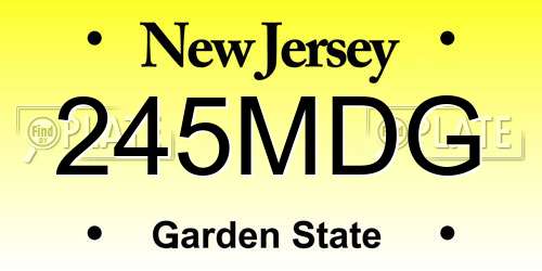 245MDG New Jersey License Plate