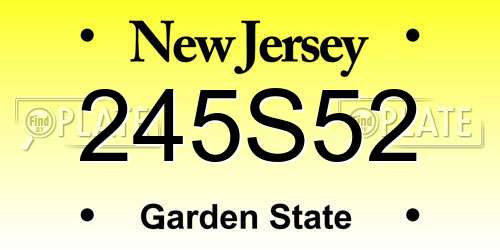 245S52 New Jersey License Plate