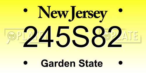 245S82 New Jersey License Plate