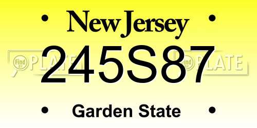 245S87 New Jersey License Plate