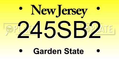 245SB2 New Jersey License Plate