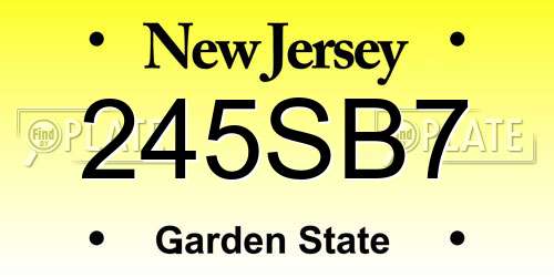 245SB7 New Jersey License Plate
