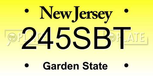 245SBT New Jersey License Plate