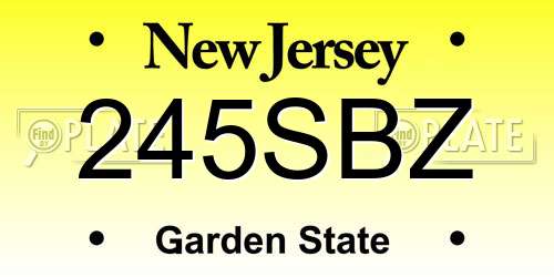 245SBZ New Jersey License Plate