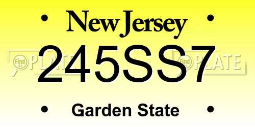 245SS7 New Jersey License Plate