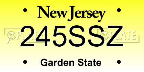245SSZ New Jersey License Plate