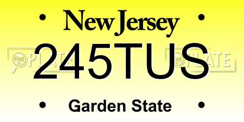 245TUS New Jersey License Plate