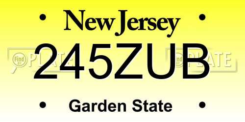 245ZUB New Jersey License Plate