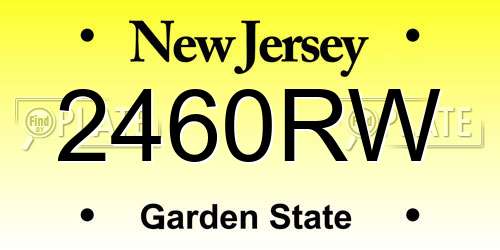 2460RW New Jersey License Plate