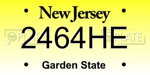 2464HE New Jersey License Plate