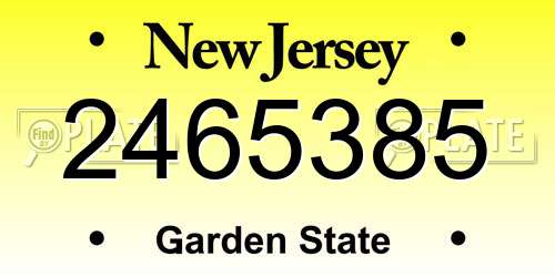 2465385 New Jersey License Plate