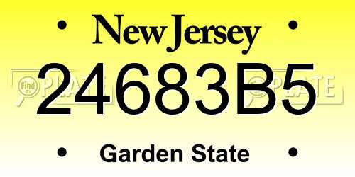 24683B5 New Jersey License Plate