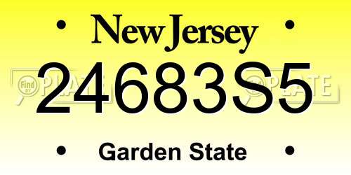 24683S5 New Jersey License Plate