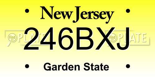246BXJ New Jersey License Plate