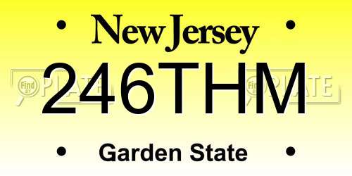 246THM New Jersey License Plate