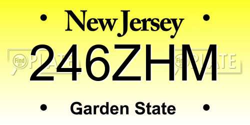 246ZHM New Jersey License Plate