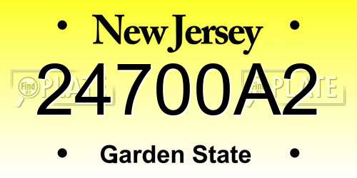 24700A2 New Jersey License Plate