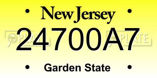 24700A7 New Jersey License Plate