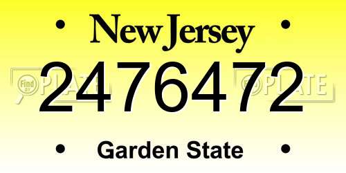 2476472 New Jersey License Plate
