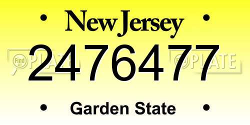 2476477 New Jersey License Plate