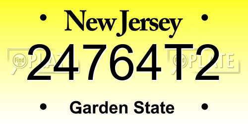 24764T2 New Jersey License Plate