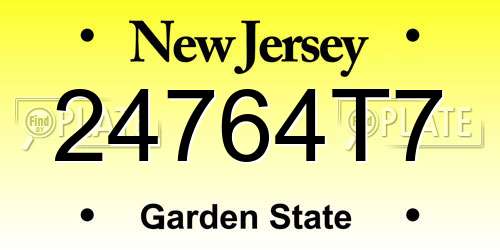 24764T7 New Jersey License Plate