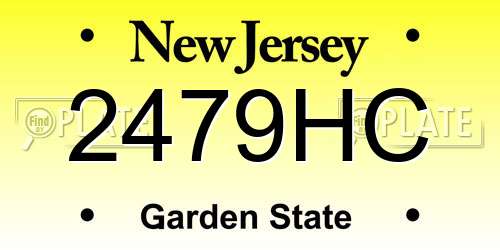 2479HC New Jersey License Plate