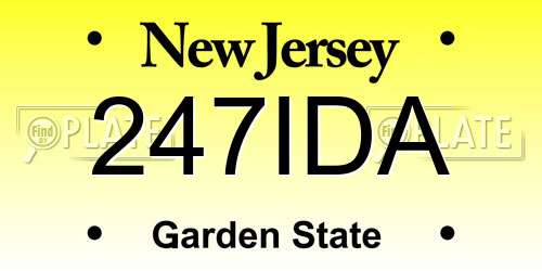 247IDA New Jersey License Plate