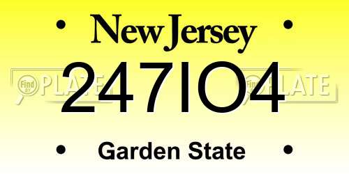 247IO4 New Jersey License Plate