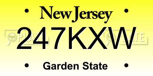 247KXW New Jersey License Plate