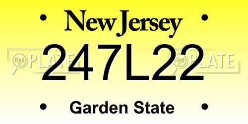 247L22 New Jersey License Plate