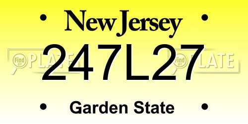 247L27 New Jersey License Plate