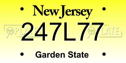 247L77 New Jersey License Plate
