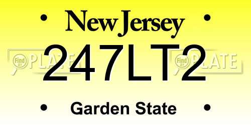 247LT2 New Jersey License Plate