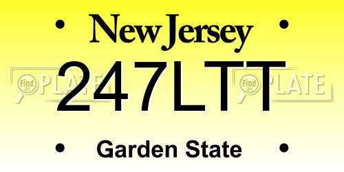 247LTT New Jersey License Plate