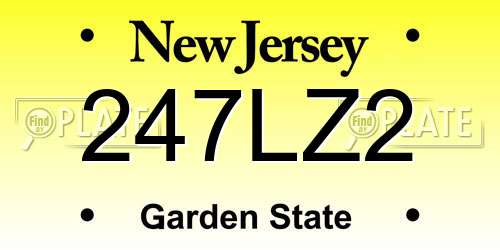 247LZ2 New Jersey License Plate