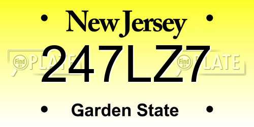 247LZ7 New Jersey License Plate