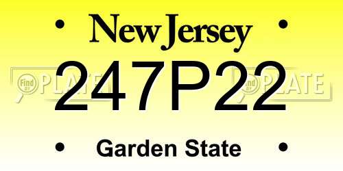 247P22 New Jersey License Plate