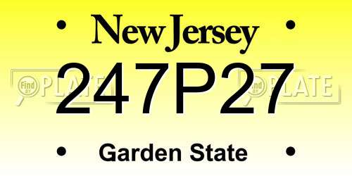 247P27 New Jersey License Plate