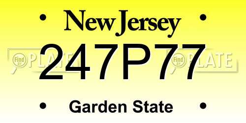 247P77 New Jersey License Plate