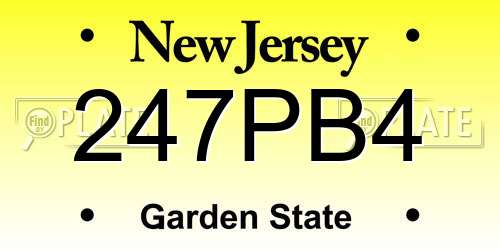 247PB4 New Jersey License Plate