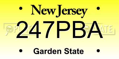 247PBA New Jersey License Plate